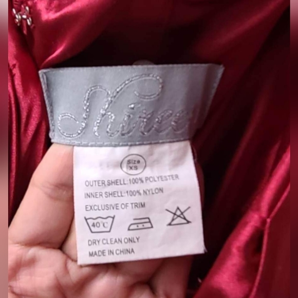 Shireen Red Satin Strapless Dress - Picture 5 of 5